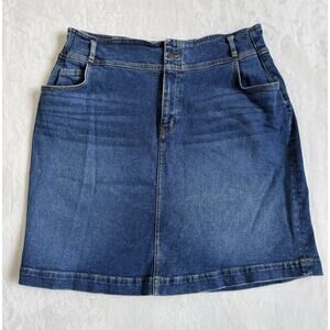 Boden Denim Mini Cotton Medium Wash Skirt Size 16/18R